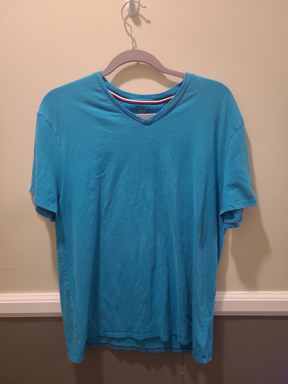 Tommy Hilfiger Shirt Mens Large Blue Outdoors Casual Lightweight Comfy
